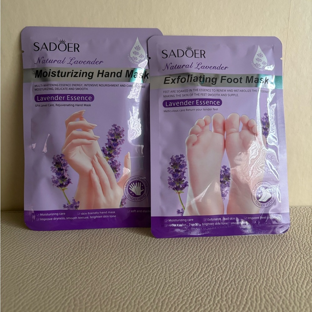 Brand New Sadoer Moisturizing Hand Mask And Exfoliating Foot Mask-lavender